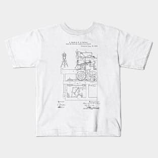 Loom for Weaving double pile fabric Vintage Patent Hand Drawing Kids T-Shirt